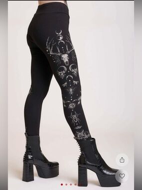 Relics Leggings-Black Occult Graphic Leggings - Women's Printed Stretch Cotton